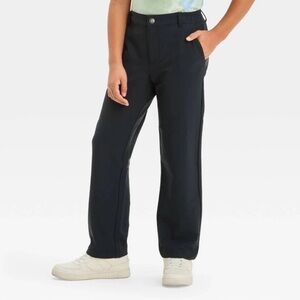 NWT Art Class Boys Tech Chino Black Pants Reinforced Knee Black Size 6